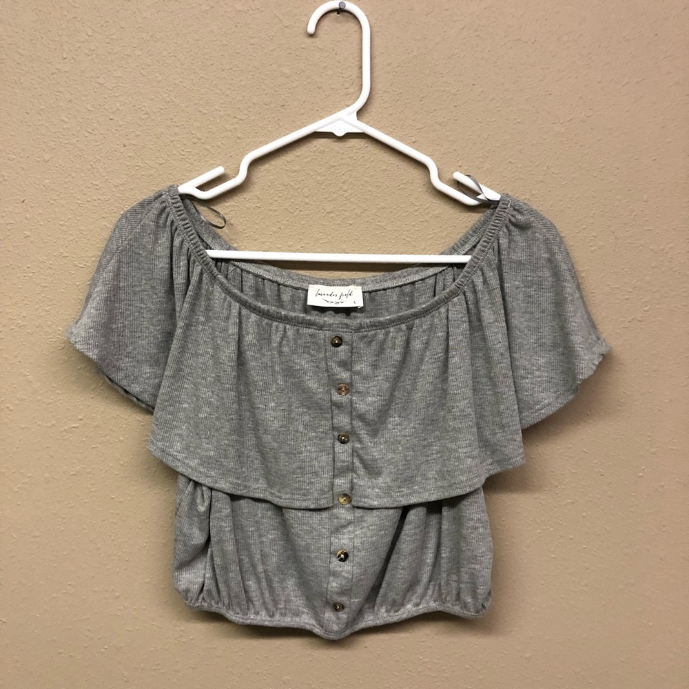 Lavender Field shoulder crop top